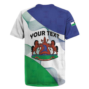 Personalized Naha ea Lesotho Rugby Jersey Coat Of Arms With Kente Pattern - African Pride