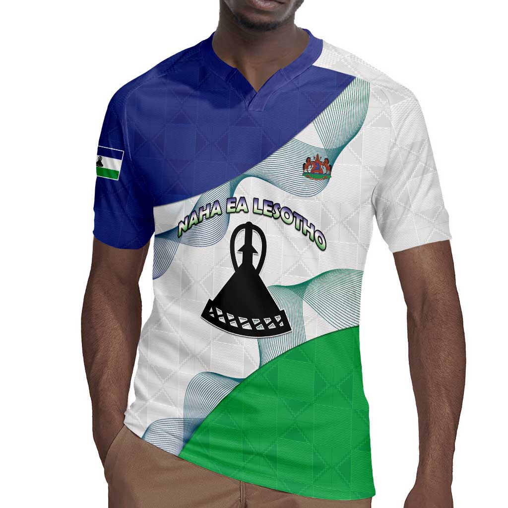 Personalized Naha ea Lesotho Rugby Jersey Coat Of Arms With Kente Pattern - African Pride
