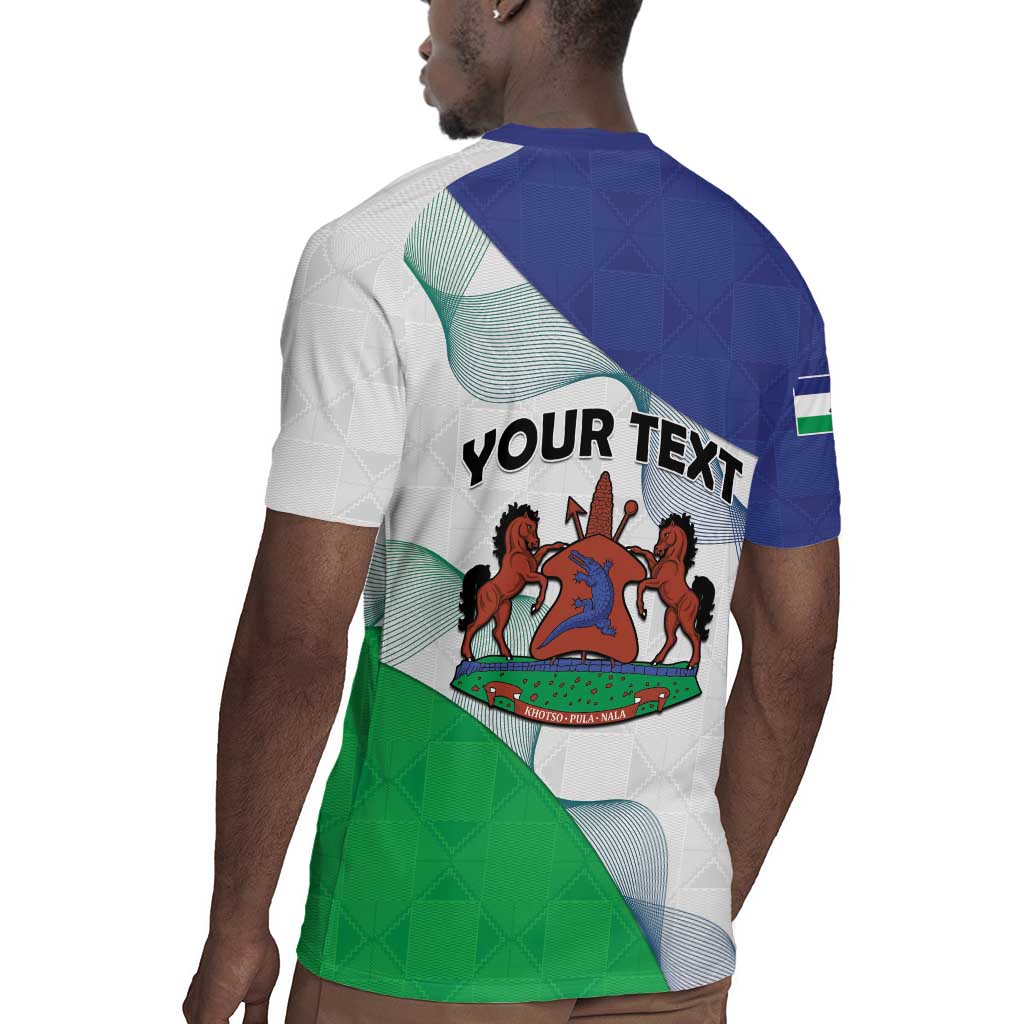 Personalized Naha ea Lesotho Rugby Jersey Coat Of Arms With Kente Pattern - African Pride