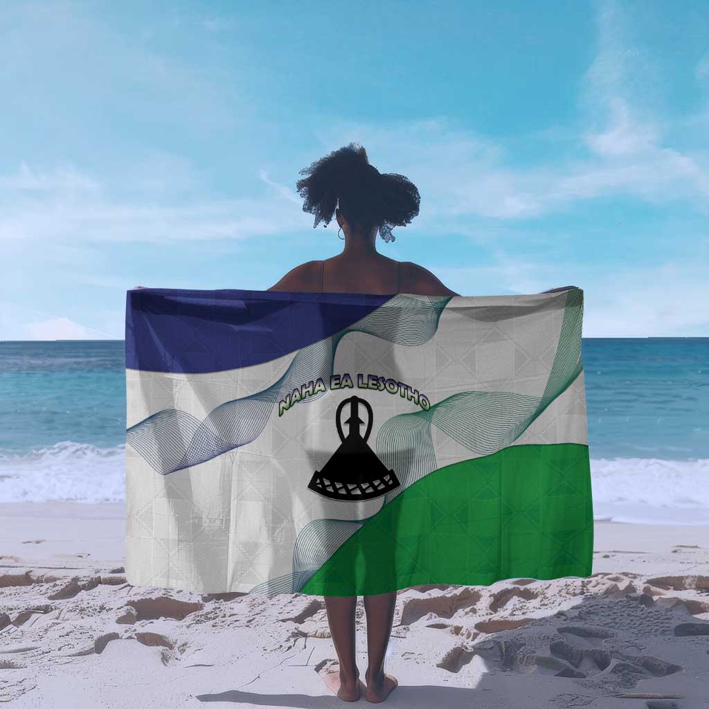 Naha ea Lesotho Sarong Coat Of Arms With Kente Pattern - African Pride