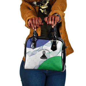 Naha ea Lesotho Shoulder Handbag Coat Of Arms With Kente Pattern - African Pride