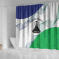 Naha ea Lesotho Shower Curtain Coat Of Arms With Kente Pattern - African Pride