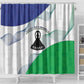 Naha ea Lesotho Shower Curtain Coat Of Arms With Kente Pattern - African Pride