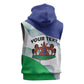 Personalized Naha ea Lesotho Sleeveless Hoodie Coat Of Arms With Kente Pattern - African Pride