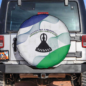Naha ea Lesotho Spare Tire Cover Coat Of Arms With Kente Pattern - African Pride
