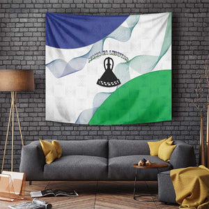 Naha ea Lesotho Tapestry Coat Of Arms With Kente Pattern - African Pride