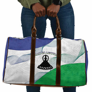 Lesotho Travel Bag Coat Of Arms With Kente Pattern