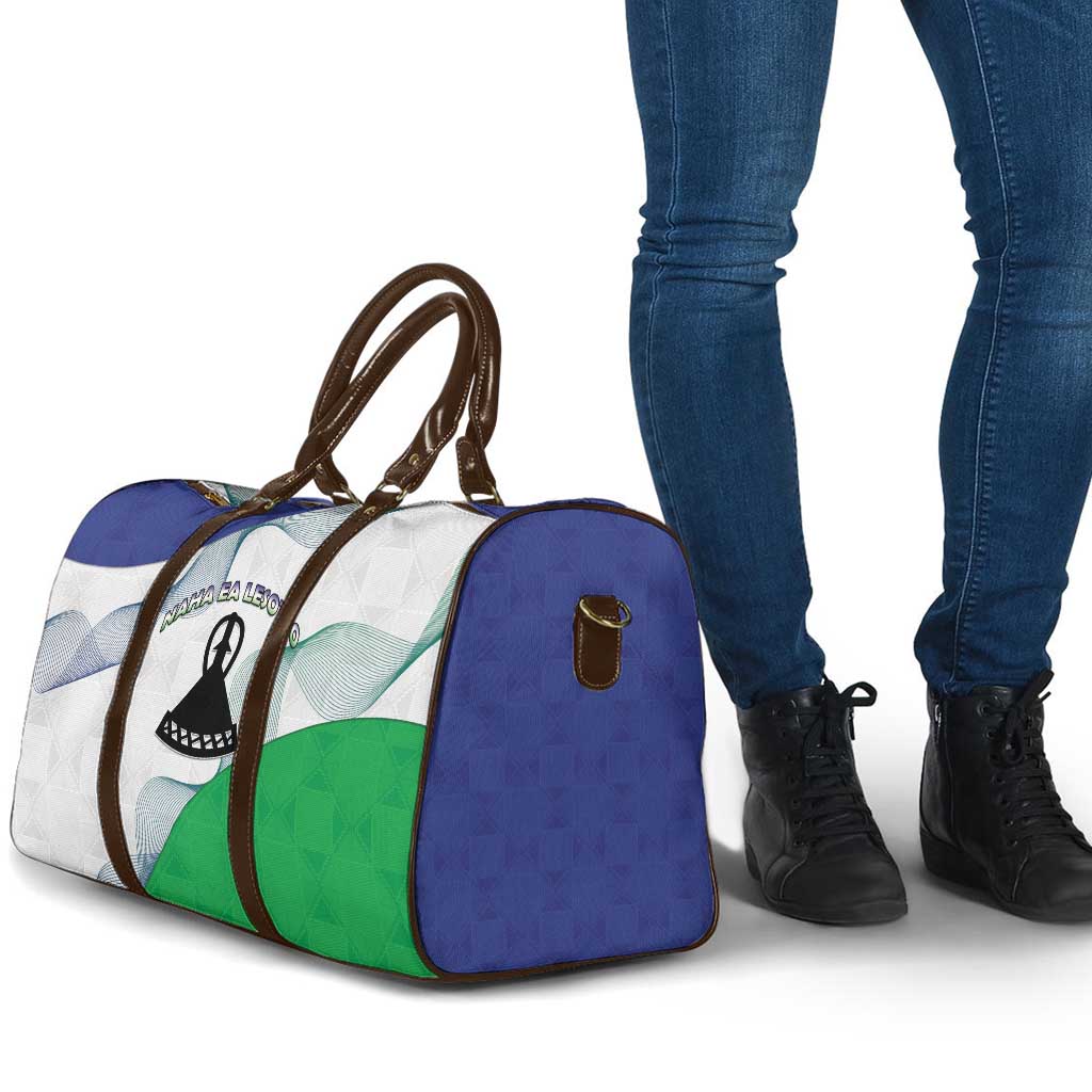 Lesotho Travel Bag Coat Of Arms With Kente Pattern