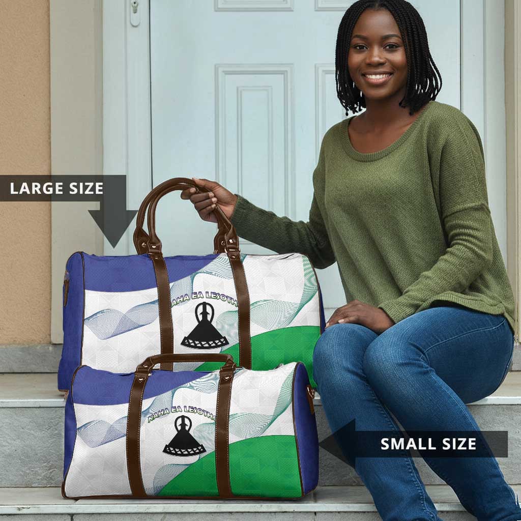 Lesotho Travel Bag Coat Of Arms With Kente Pattern