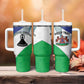 Personalized Naha ea Lesotho Tumbler With Handle Coat Of Arms With Kente Pattern - African Pride
