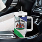 Personalized Naha ea Lesotho Tumbler With Handle Coat Of Arms With Kente Pattern - African Pride
