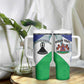Personalized Naha ea Lesotho Tumbler With Handle Coat Of Arms With Kente Pattern - African Pride