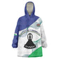 Personalized Naha ea Lesotho Wearable Blanket Hoodie Coat Of Arms With Kente Pattern - African Pride