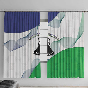 Naha ea Lesotho Window Curtain Coat Of Arms With Kente Pattern - African Pride