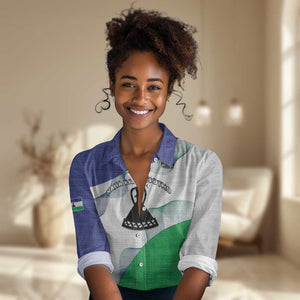 Personalized Naha ea Lesotho Women Casual Shirt Coat Of Arms With Kente Pattern - African Pride