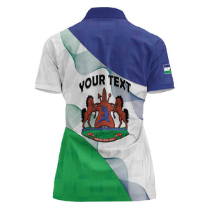 Personalized Naha ea Lesotho Women Polo Shirt Coat Of Arms With Kente Pattern - African Pride
