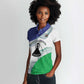 Personalized Naha ea Lesotho Women Polo Shirt Coat Of Arms With Kente Pattern - African Pride