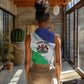 Personalized Naha ea Lesotho Women Sleeveless Polo Shirt Coat Of Arms With Kente Pattern - African Pride