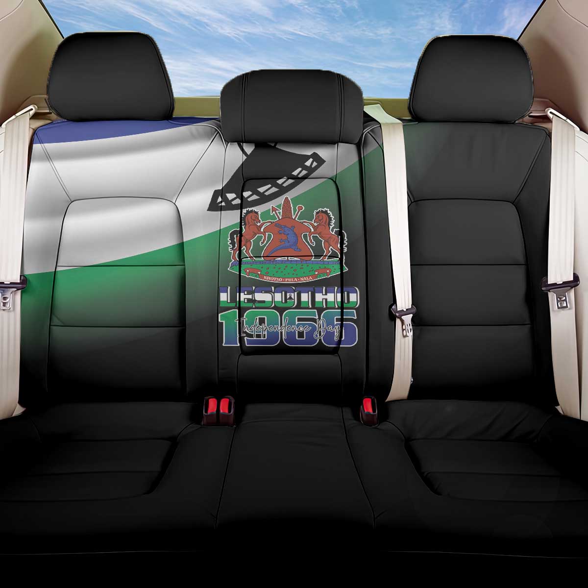 Happy Lesotho Independence Day Back Car Seat Cover Khotso Pula Nala - African Pride