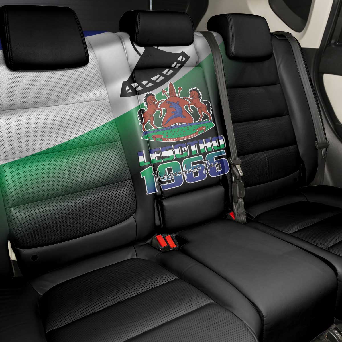 Happy Lesotho Independence Day Back Car Seat Cover Khotso Pula Nala - African Pride