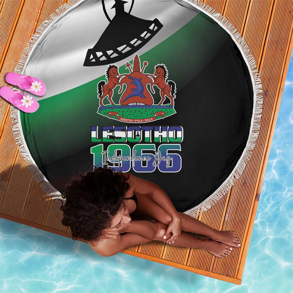 Happy Lesotho Independence Day Beach Blanket Khotso Pula Nala - African Pride