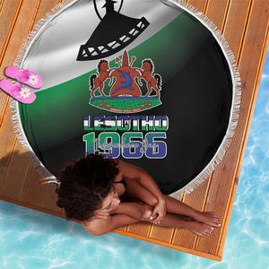 Happy Lesotho Independence Day Beach Blanket Khotso Pula Nala - African Pride