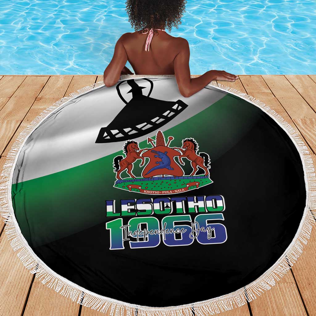 Happy Lesotho Independence Day Beach Blanket Khotso Pula Nala - African Pride