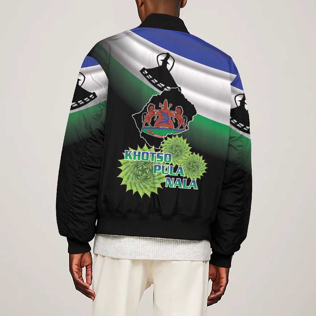 Happy Lesotho Independence Day Bomber Jacket Khotso Pula Nala - African Pride