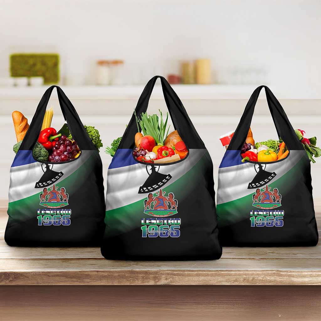 Happy Lesotho Independence Day Grocery Bag Khotso Pula Nala - African Pride