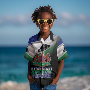 Happy Lesotho Independence Day Kid Hawaiian Shirt Khotso Pula Nala - African Pride