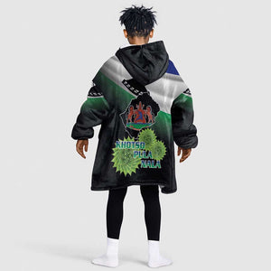 Happy Lesotho Independence Day Kid Wearable Blanket Hoodie Khotso Pula Nala - African Pride