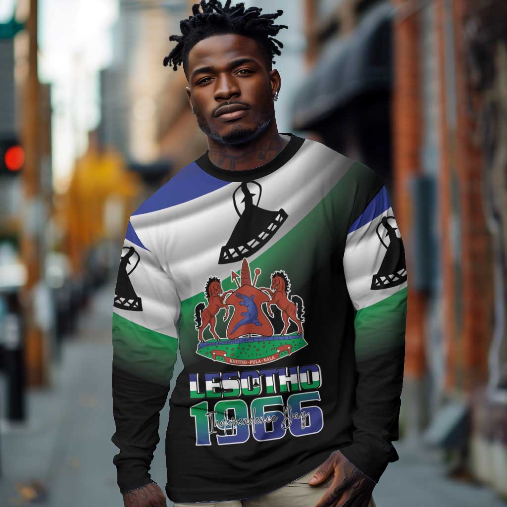 Happy Lesotho Independence Day Long Sleeve Shirt Khotso Pula Nala - African Pride