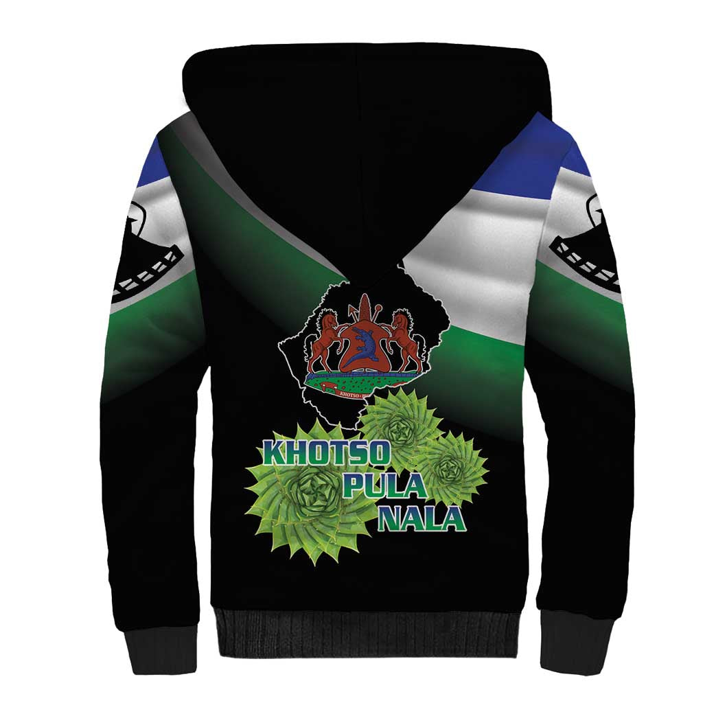 Happy Lesotho Independence Day Sherpa Hoodie Khotso Pula Nala - African Pride