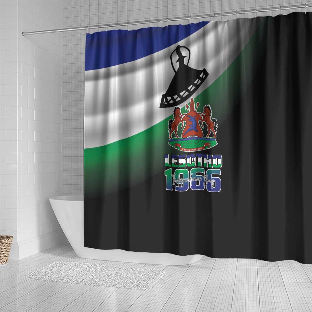 Happy Lesotho Independence Day Shower Curtain Khotso Pula Nala - African Pride