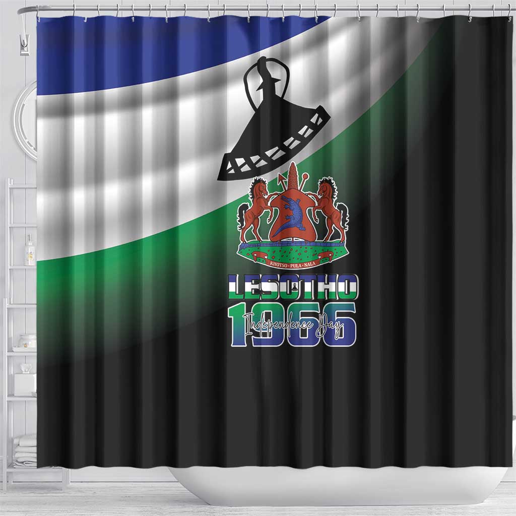 Happy Lesotho Independence Day Shower Curtain Khotso Pula Nala - African Pride