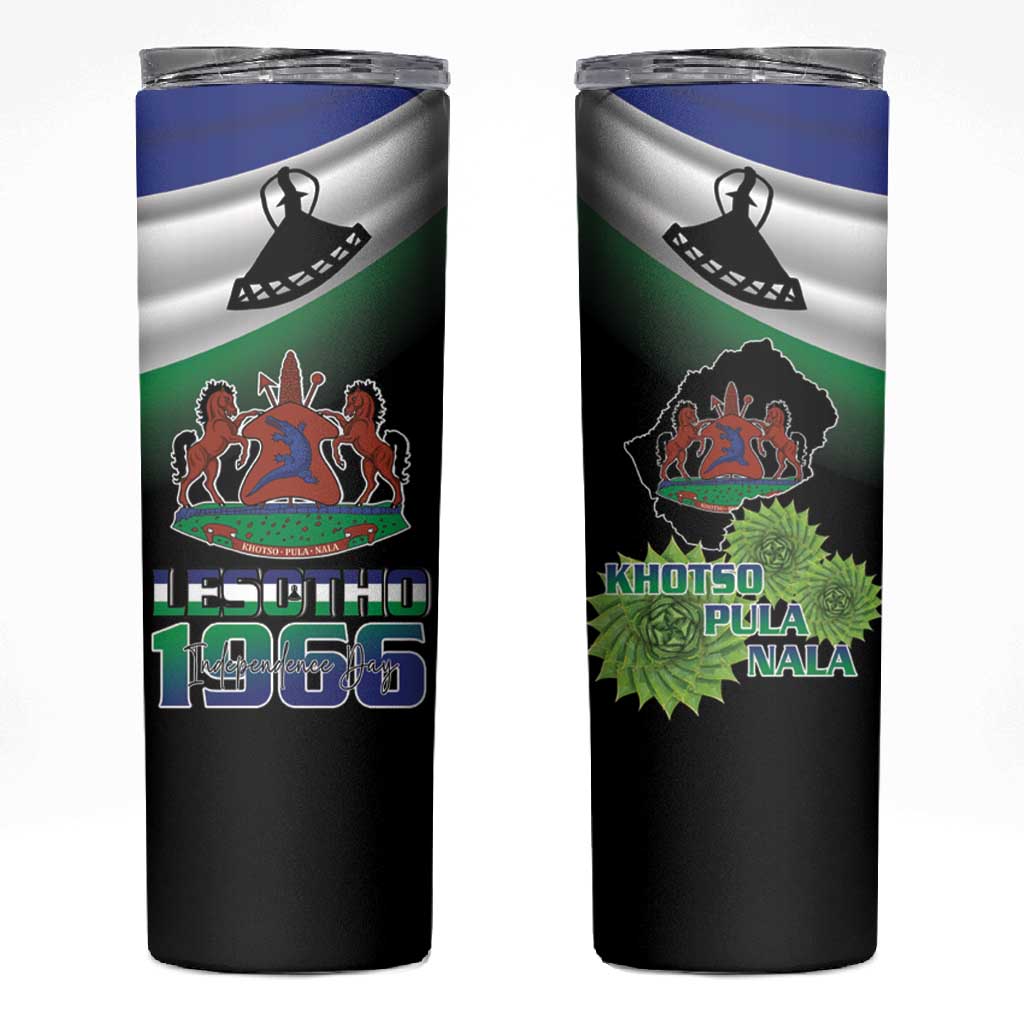 Happy Lesotho Independence Day Skinny Tumbler Khotso Pula Nala - African Pride