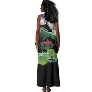 Happy Lesotho Independence Day Tank Maxi Dress Khotso Pula Nala - African Pride