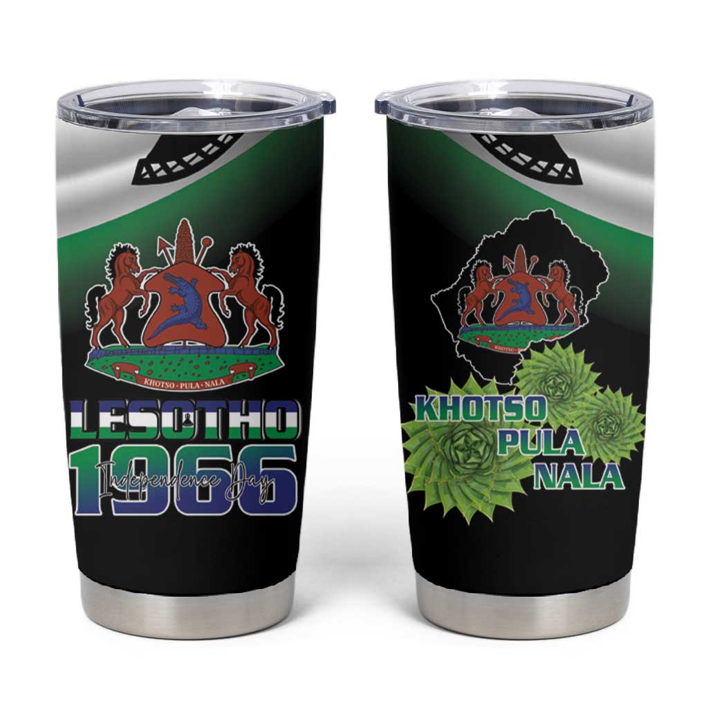Happy Lesotho Independence Day Tumbler Cup Khotso Pula Nala - African Pride
