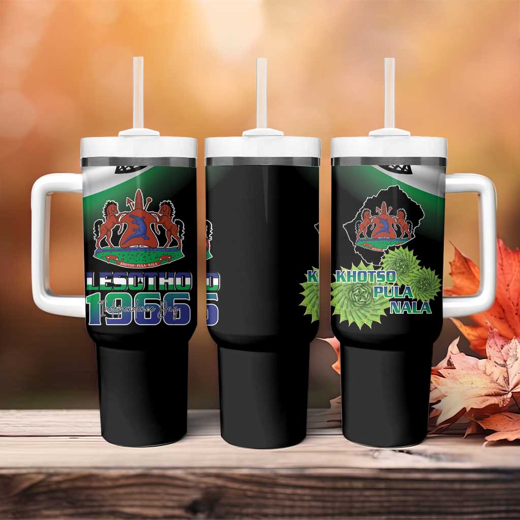 Happy Lesotho Independence Day Tumbler With Handle Khotso Pula Nala - African Pride