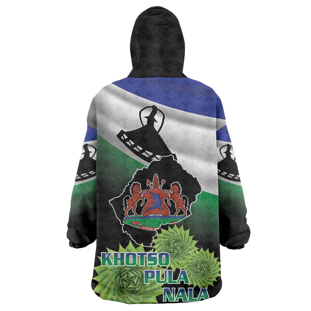 Happy Lesotho Independence Day Wearable Blanket Hoodie Khotso Pula Nala - African Pride