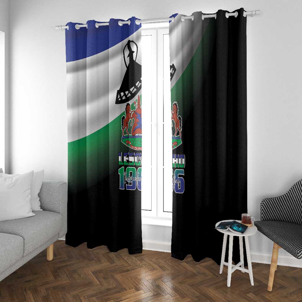 Happy Lesotho Independence Day Window Curtain Khotso Pula Nala - African Pride