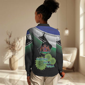 Happy Lesotho Independence Day Women Casual Shirt Khotso Pula Nala - African Pride