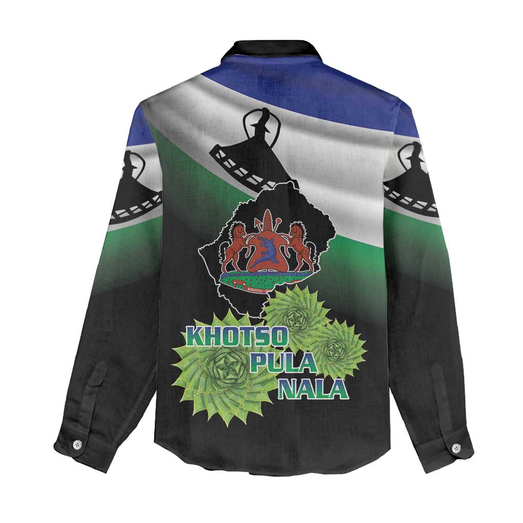 Happy Lesotho Independence Day Women Casual Shirt Khotso Pula Nala - African Pride