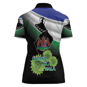 Happy Lesotho Independence Day Women Polo Shirt Khotso Pula Nala - African Pride