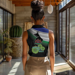 Happy Lesotho Independence Day Women Sleeveless Polo Shirt Khotso Pula Nala - African Pride
