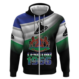 Happy Lesotho Independence Day Zip Hoodie Khotso Pula Nala - African Pride