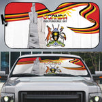 Uganda Independence Day Auto Sun Shade Independence Monument - Coat Of Arms