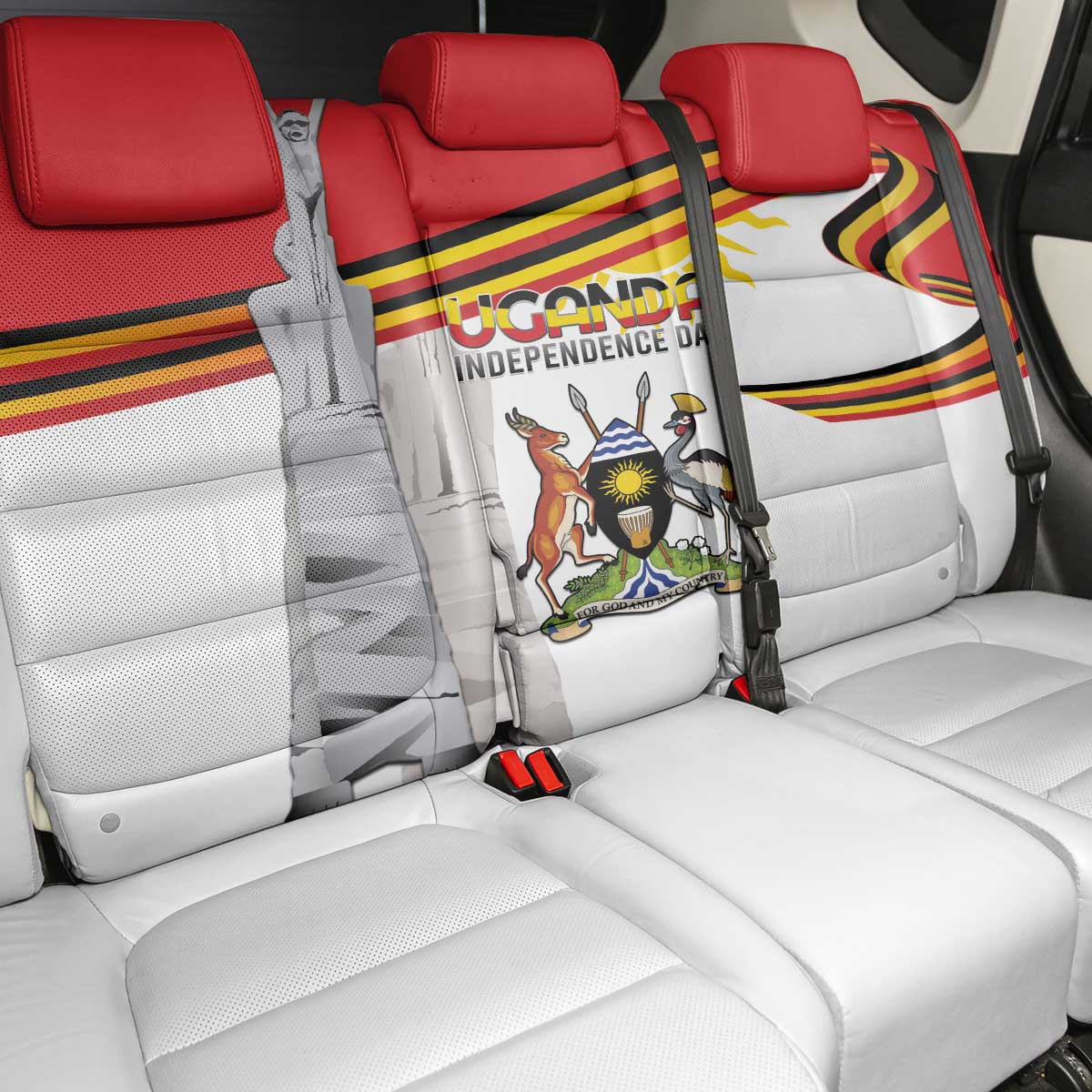 Uganda Independence Day Back Car Seat Cover Independence Monument - African Pride
