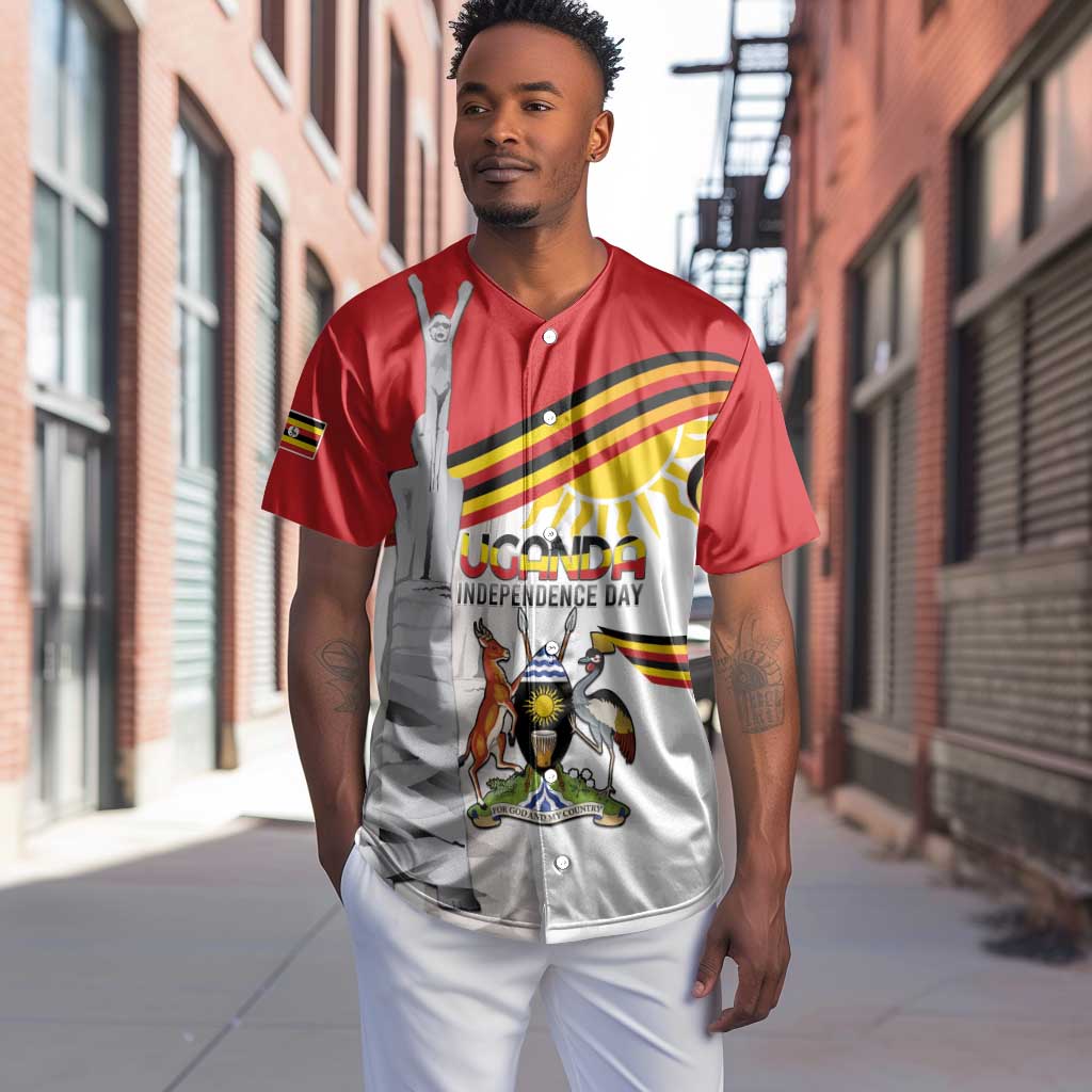 Uganda Independence Day Personalized Baseball Jersey Independence Monument - African Pride