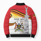Personalized Uganda Independence Day Bomber Puffer Jacket Independence Monument - Coat Of Arms